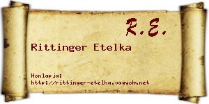 Rittinger Etelka névjegykártya